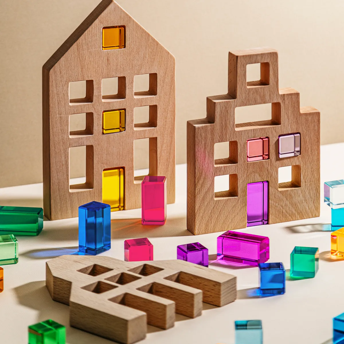 Maison Rue Ruimtelijk Inzicht | Motoriek*Blokkenset Riley city blocks & gems