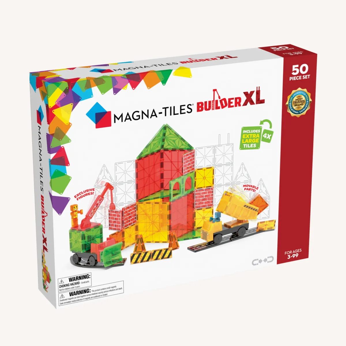 Magna-Tiles Ruimtelijk Inzicht | Motoriek*Builder xl met 6 micromags 50-delig