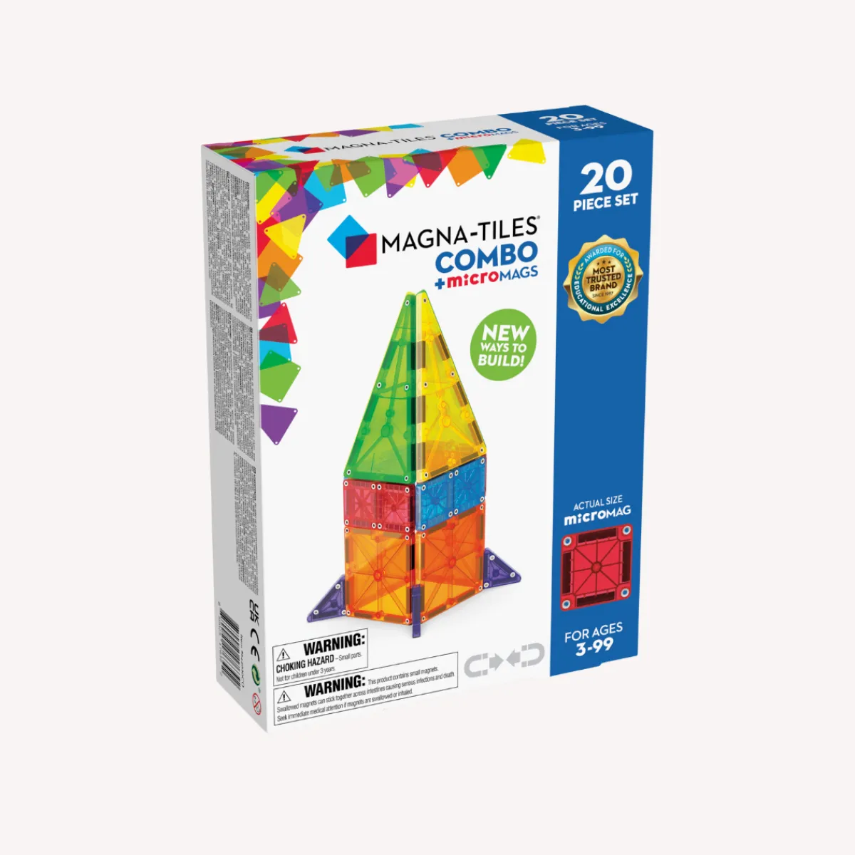 Magna-Tiles Ruimtelijk Inzicht | Motoriek*Combo 20-Piece Magnetic Construction Set