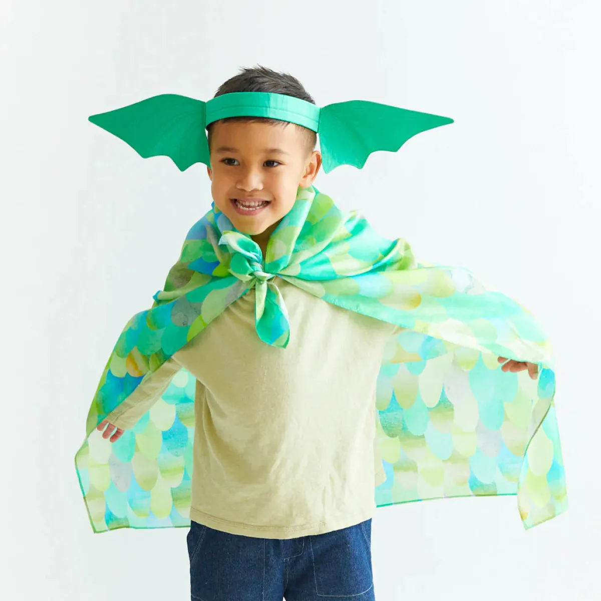 Sarah's Silks Creativiteit & Fantasie | 3 Tot 4 Jaar*Dinosauraus oren hoofdband - groen
