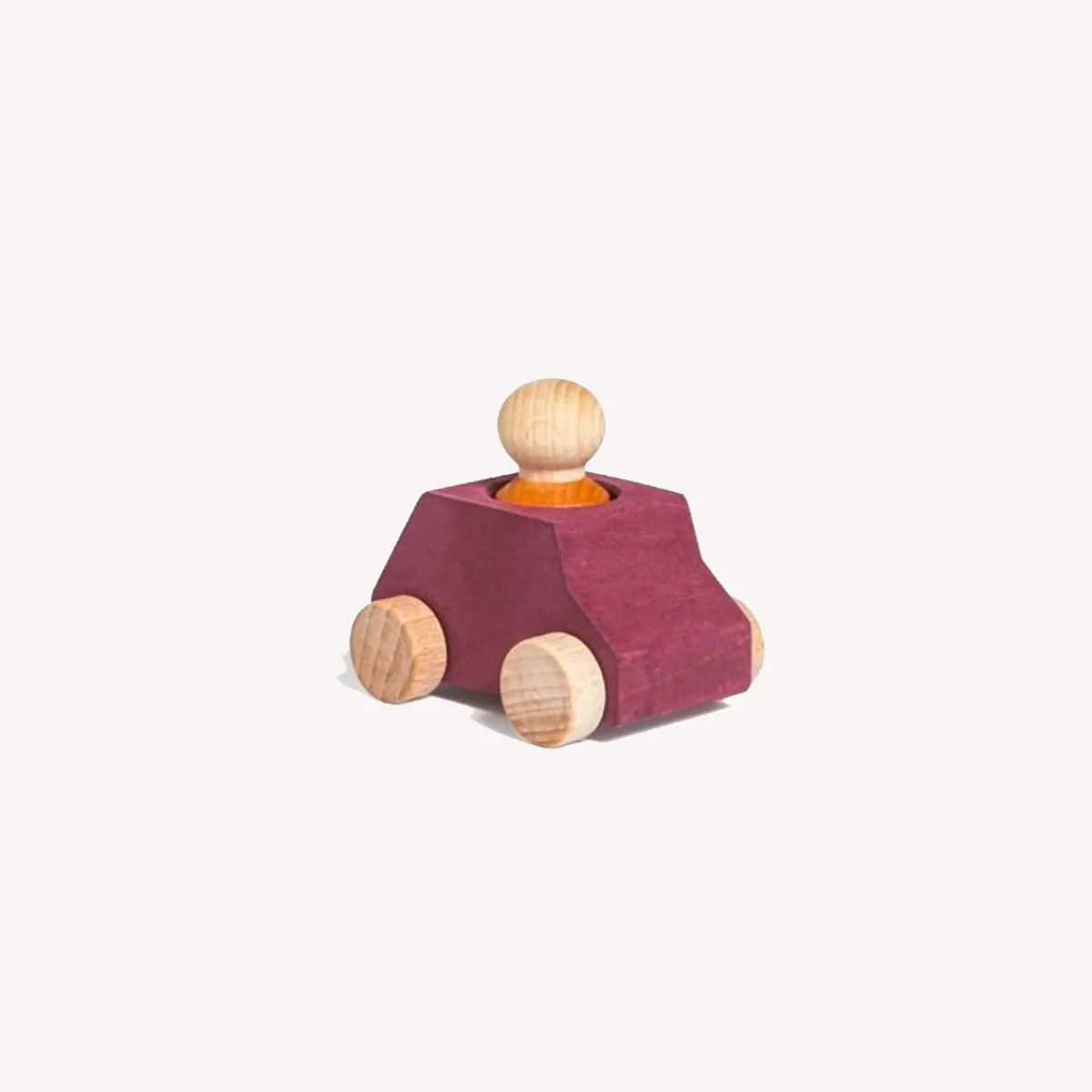 Lubulona Ruimtelijk Inzicht | Motoriek*Houten auto met poppetje - plum