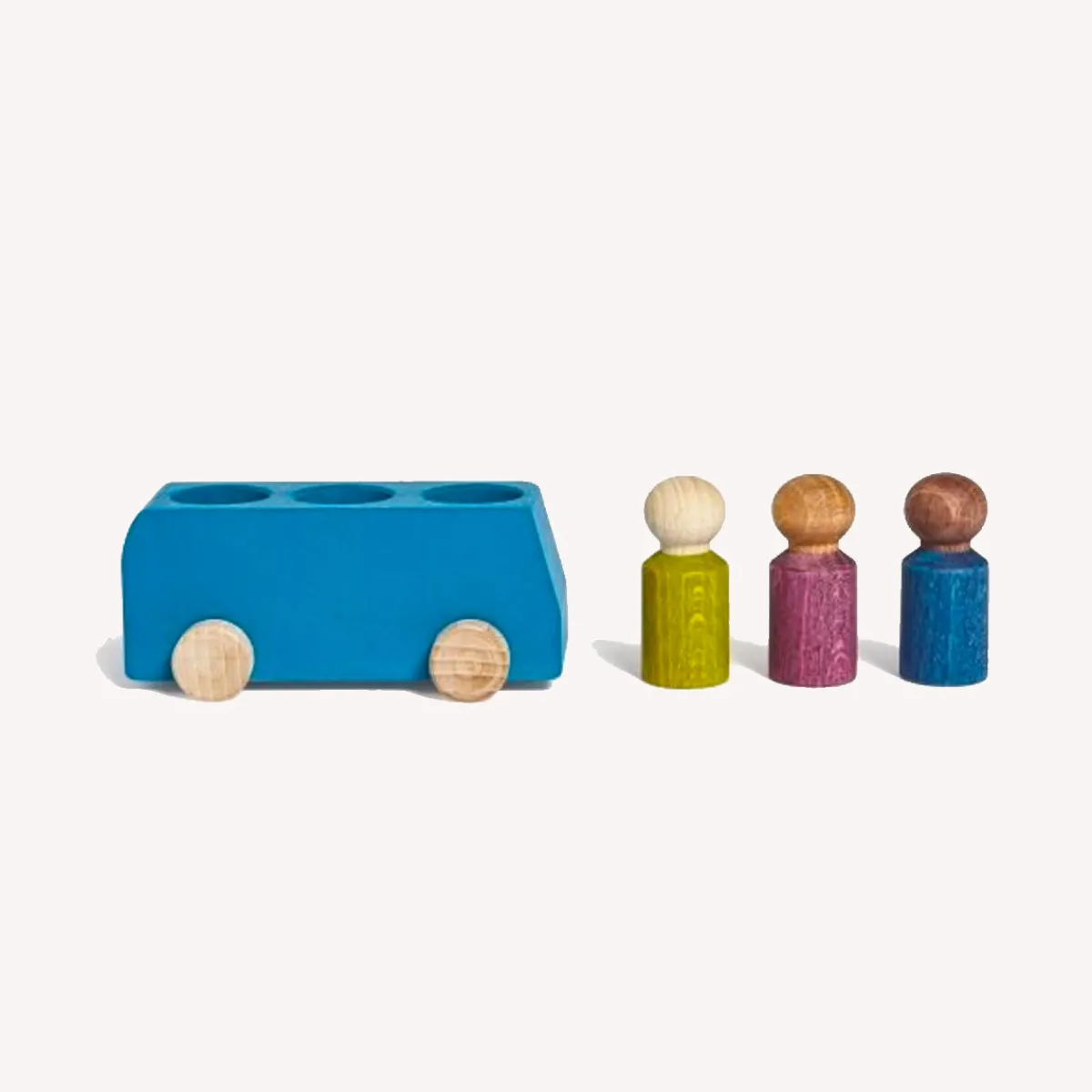 Lubulona Creativiteit & Fantasie | Ruimtelijk Inzicht*Houten bus met poppetjes - blauw