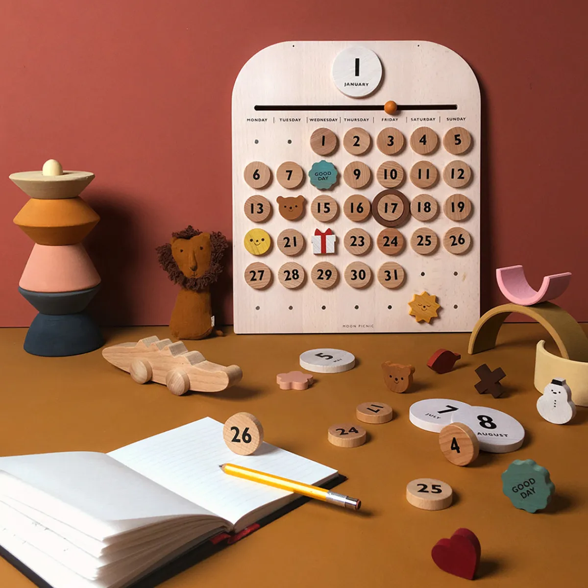 Moon Picnic Logica & Rekenvaardigheid | Emoties & Sociaal Gedrag*Houten kalender