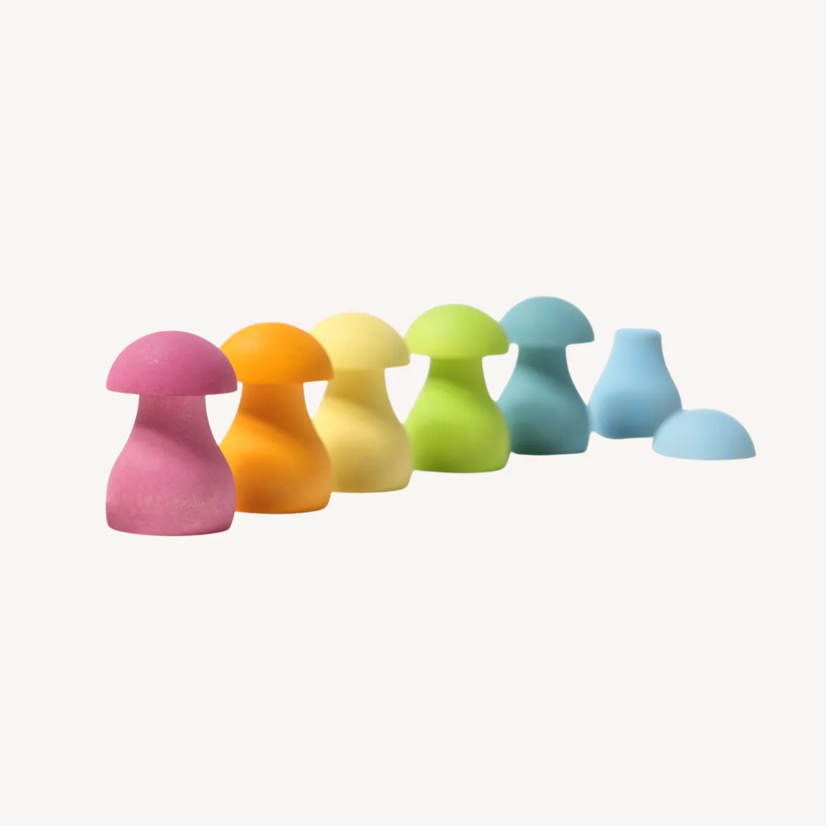Grimm's Motoriek | Creativiteit & Fantasie*Houten paddenstoelen - pastel
