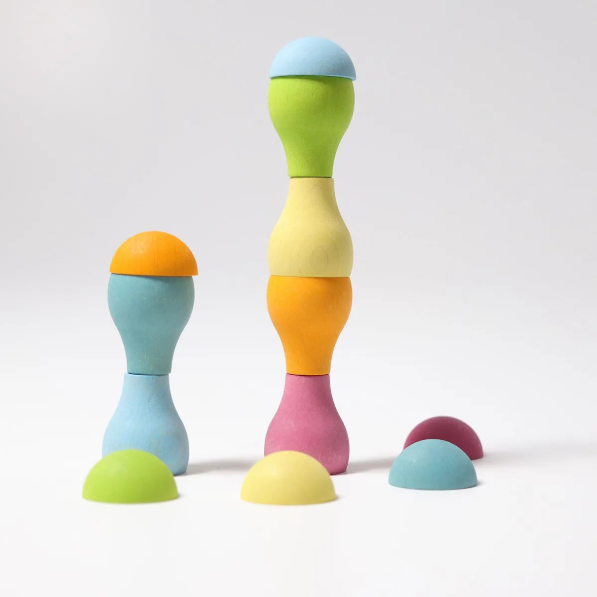 Grimm's Motoriek | Creativiteit & Fantasie*Houten paddenstoelen - pastel