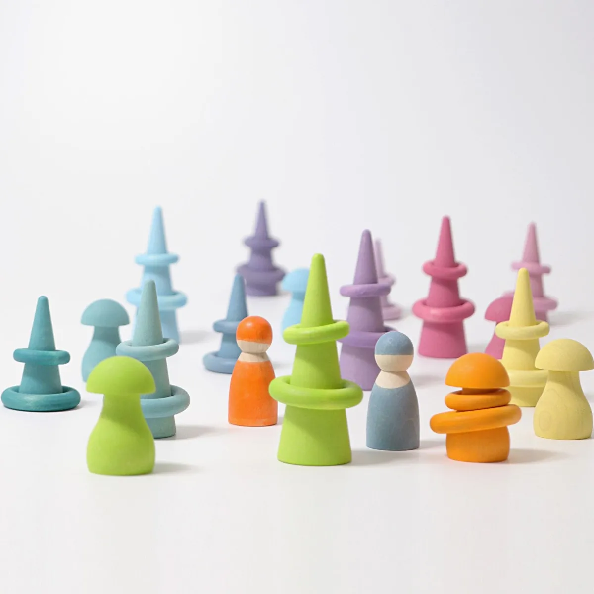 Grimm's Motoriek | Creativiteit & Fantasie*Houten ringen - pastel