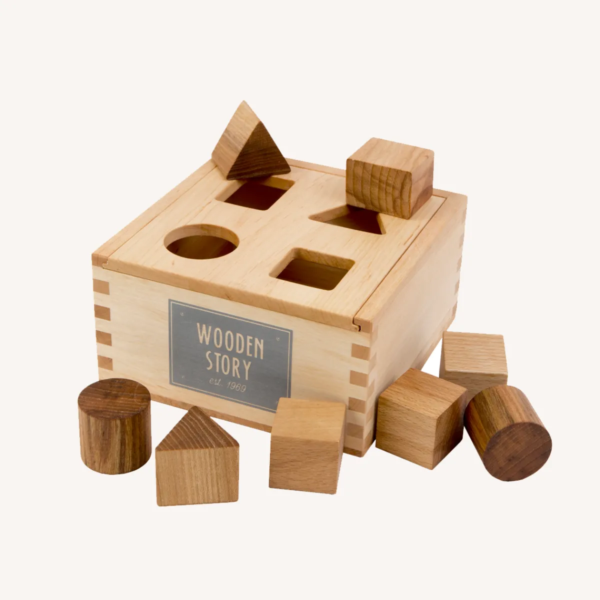 Wooden Story Ruimtelijk Inzicht | Motoriek*Houten vormenstoof - naturel