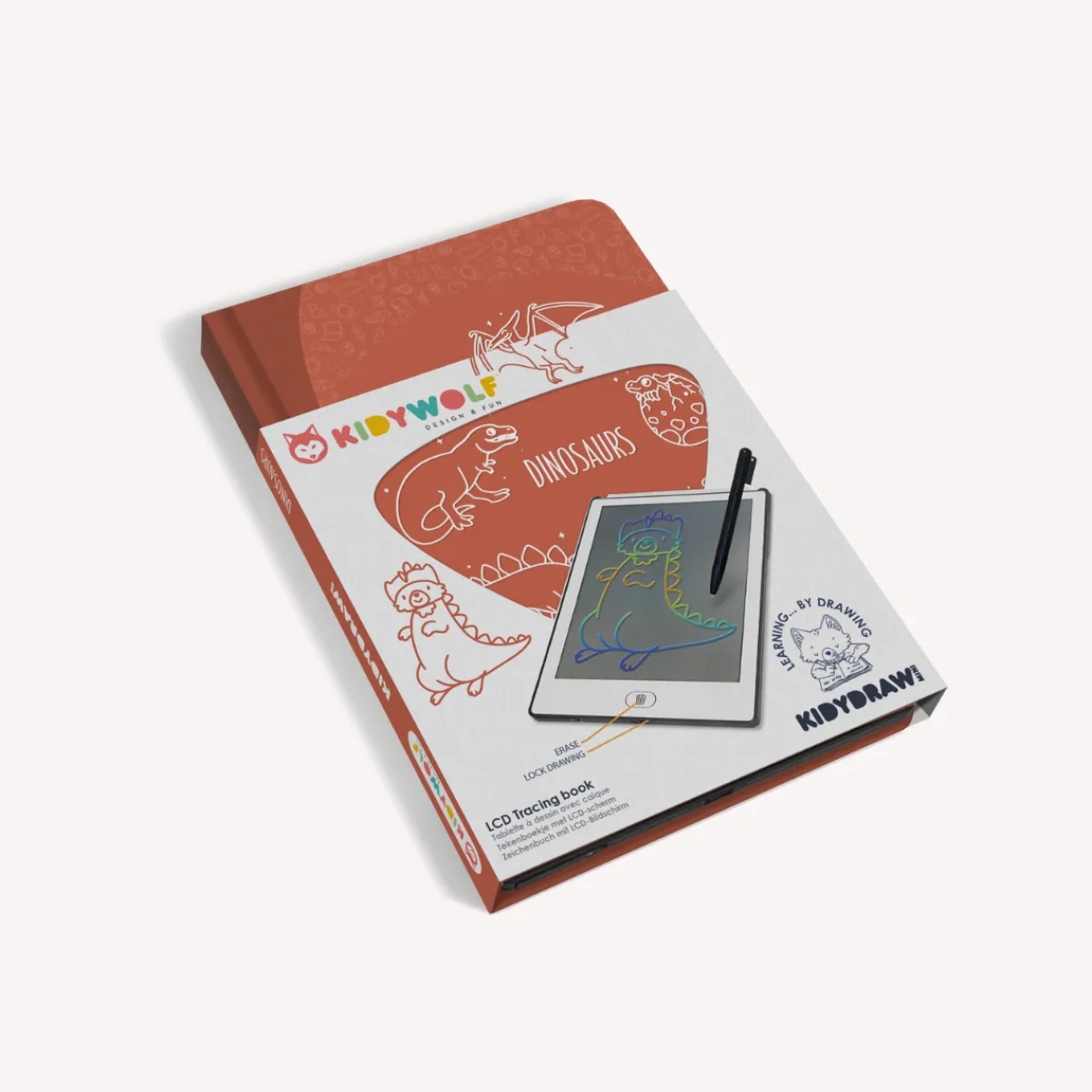 Kidywolf Taal & Communicatie | Creativiteit & Fantasie*Kidydraw mini tekenbord - Dinosaurussen