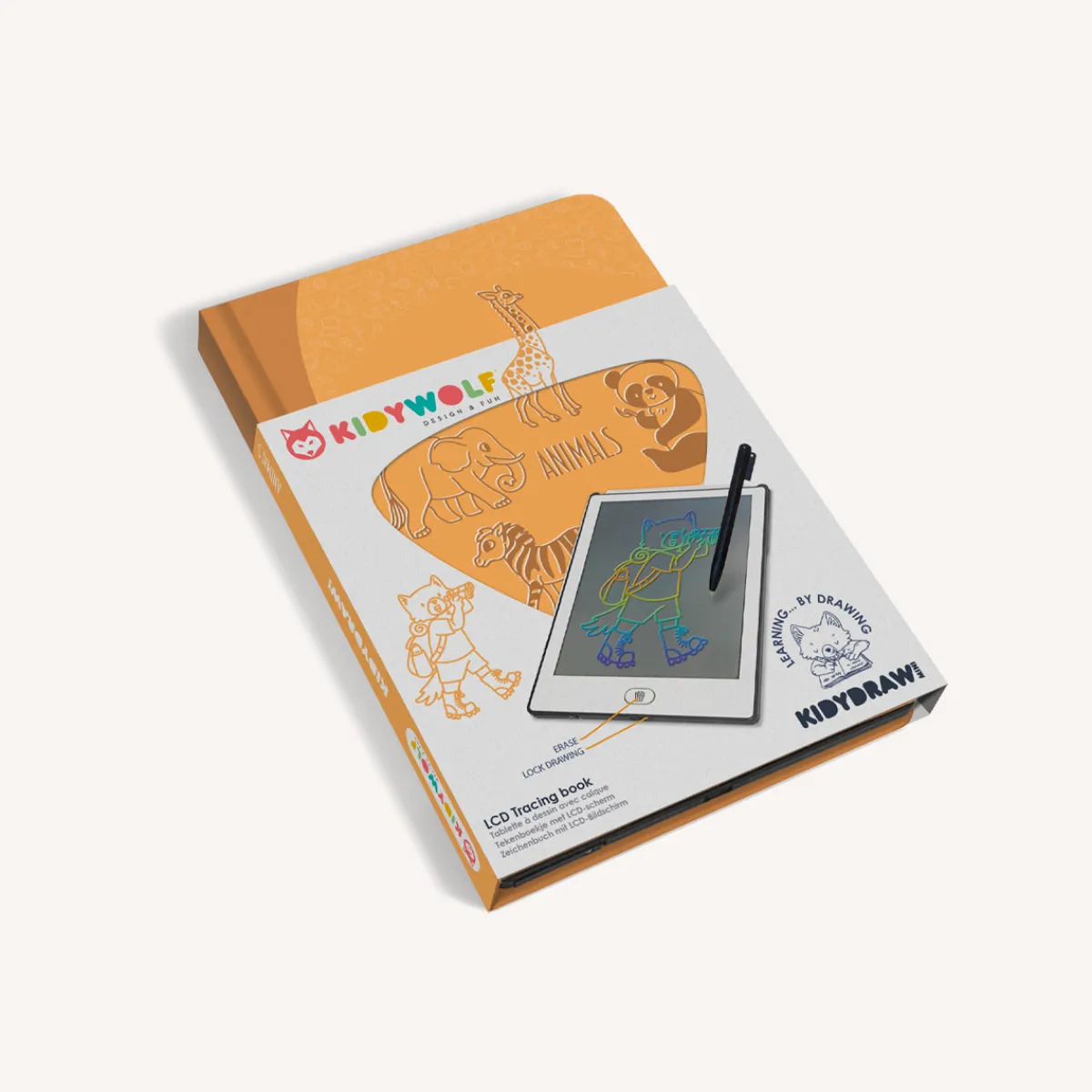 Kidywolf Taal & Communicatie | Creativiteit & Fantasie*Kidydraw mini tekenbord - Dieren