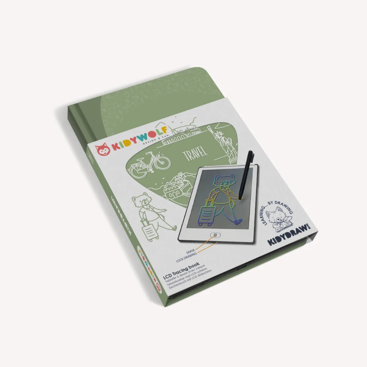 Kidywolf Taal & Communicatie | Creativiteit & Fantasie*Kidydraw mini tekenbord - Reizen