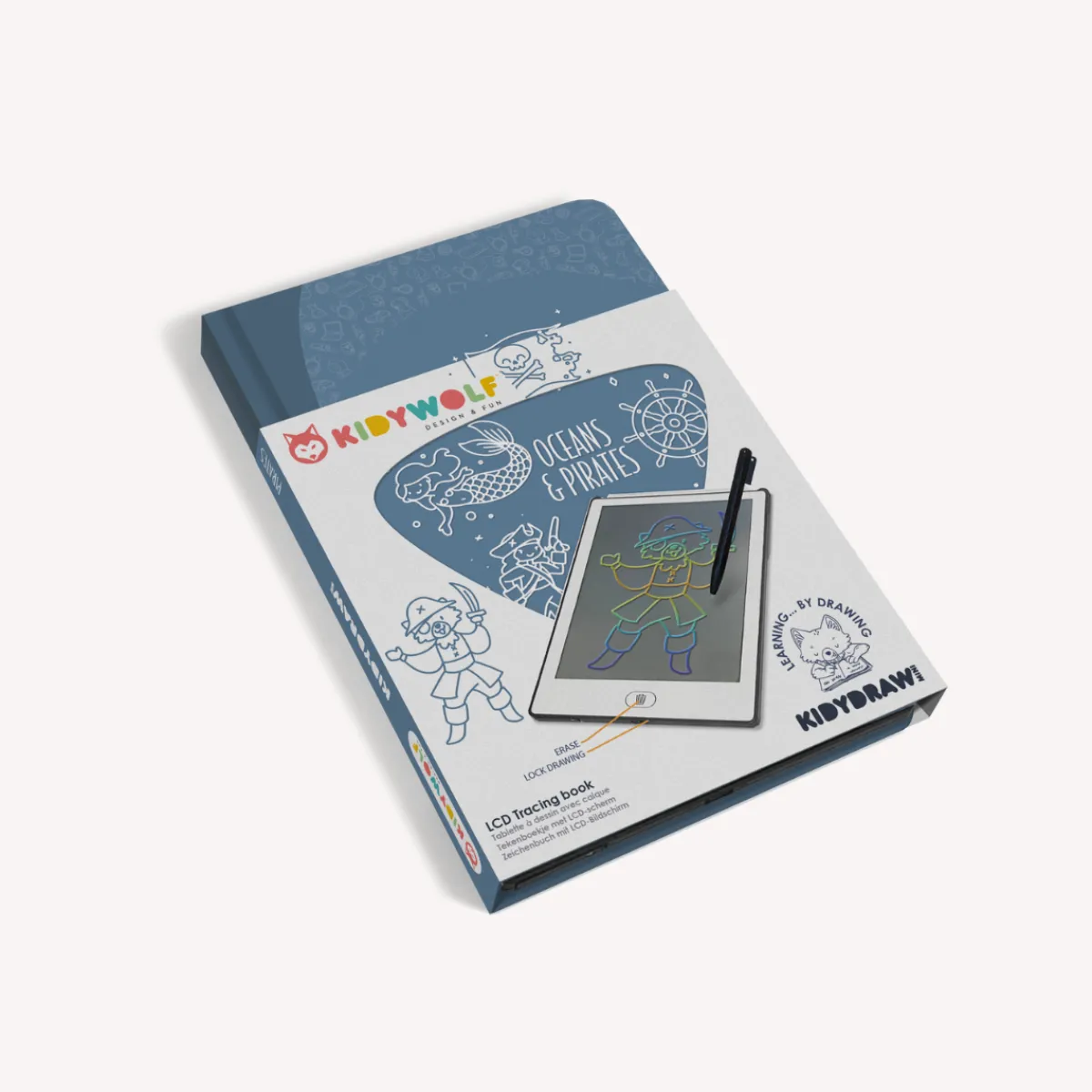 Kidywolf Taal & Communicatie | Creativiteit & Fantasie*Kidydraw mini tekenbord - Oceaan & piraten