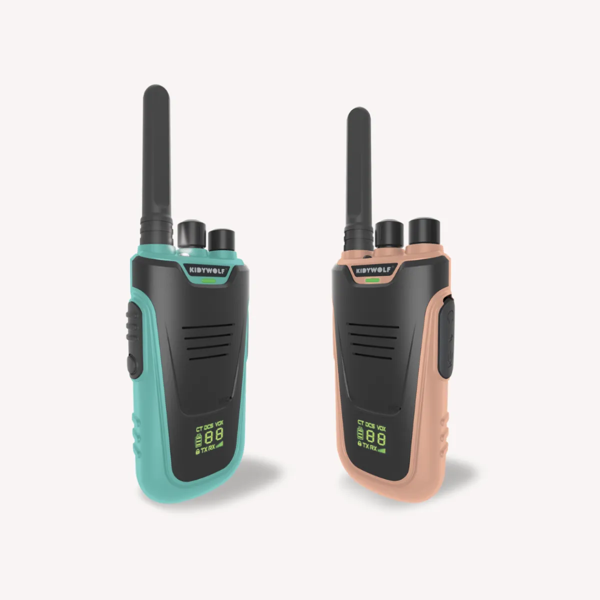 Kidywolf Taal & Communicatie | Creativiteit & Fantasie*Kidytalk Walkie talkies - Nude Cyaan