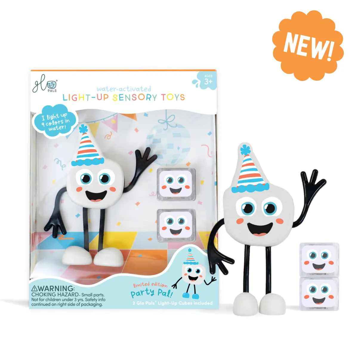 Glo Pals Zintuigen | 5 Jaar*Lichtgevend badspeelfiguur - Party - Multi kleuren