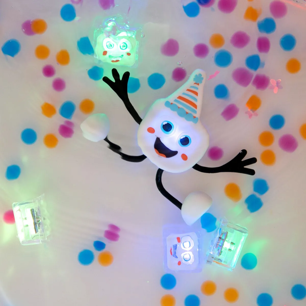 Glo Pals Zintuigen | 5 Jaar*Lichtgevend badspeelfiguur - Party - Multi kleuren