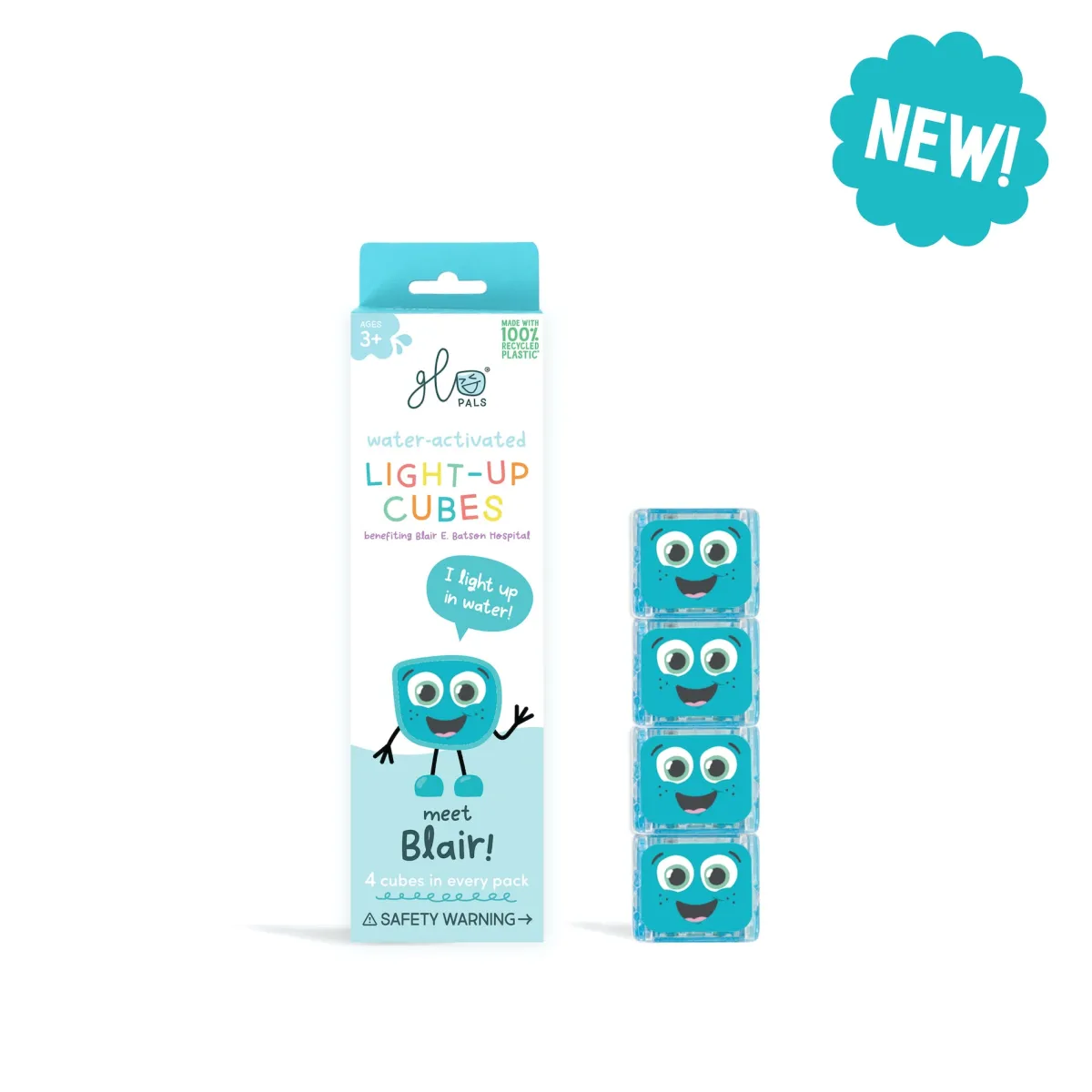 Glo Pals Zintuigen | 5 Jaar*Lichtgevende blokjes - Blair - blauw