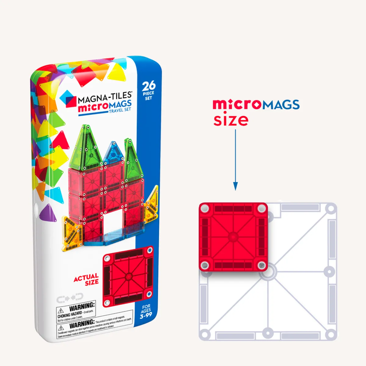 Magna-Tiles Ruimtelijk Inzicht | Motoriek*Micromags travel set - 26