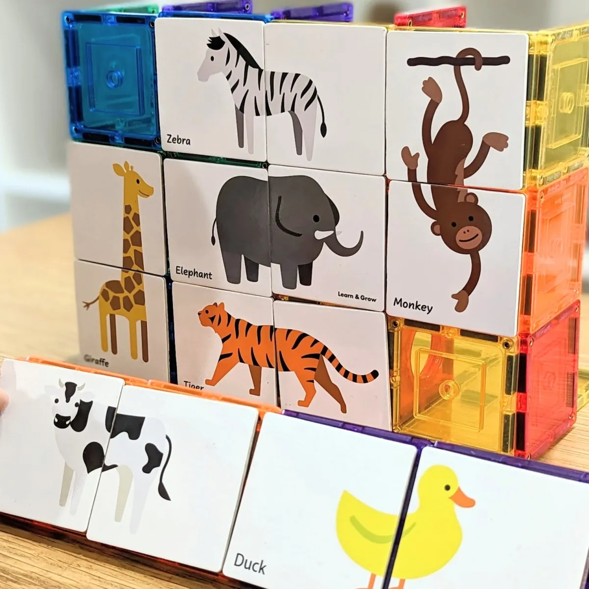 magnetische_tegel_toppers_8-1.webp Learn and grow toys Ruimtelijk Inzicht | Motoriek*Magnetische tegel toppers - dieren duo puzzel