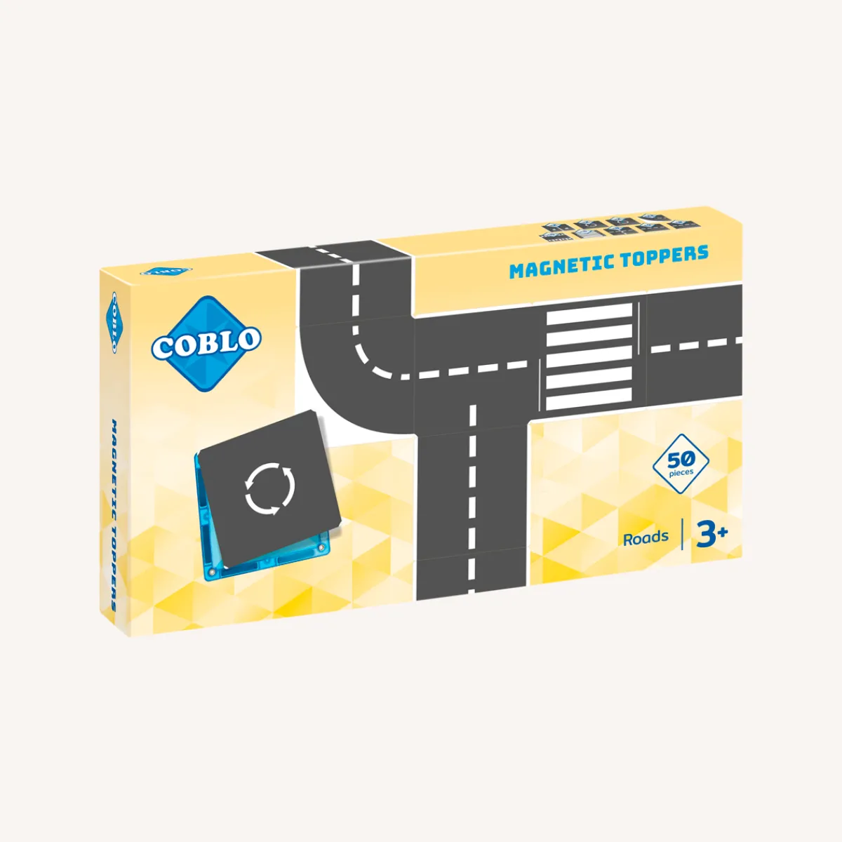 Coblo Ruimtelijk Inzicht | Motoriek*Magnetische tegeltoppers - autoweg 50-delig