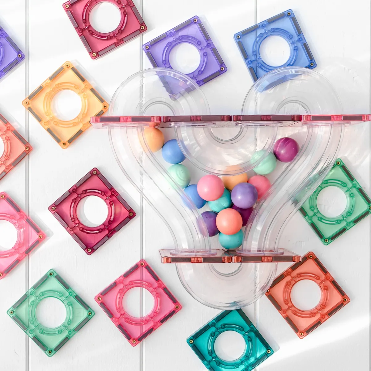 pastel_ball_run_pack_deli_7.webp Connetix Ruimtelijk Inzicht | Motoriek*Pastel Ball Run Pack 106-delig