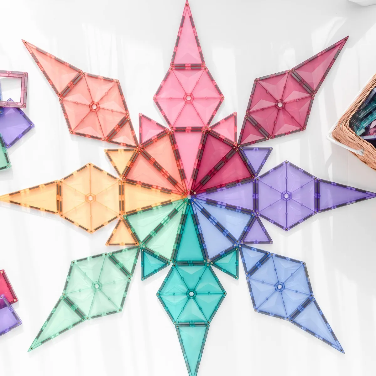 pastel_geometry_pack_deli_3.webp Connetix Ruimtelijk Inzicht | Motoriek*Pastel Geometry Pack 40-delig