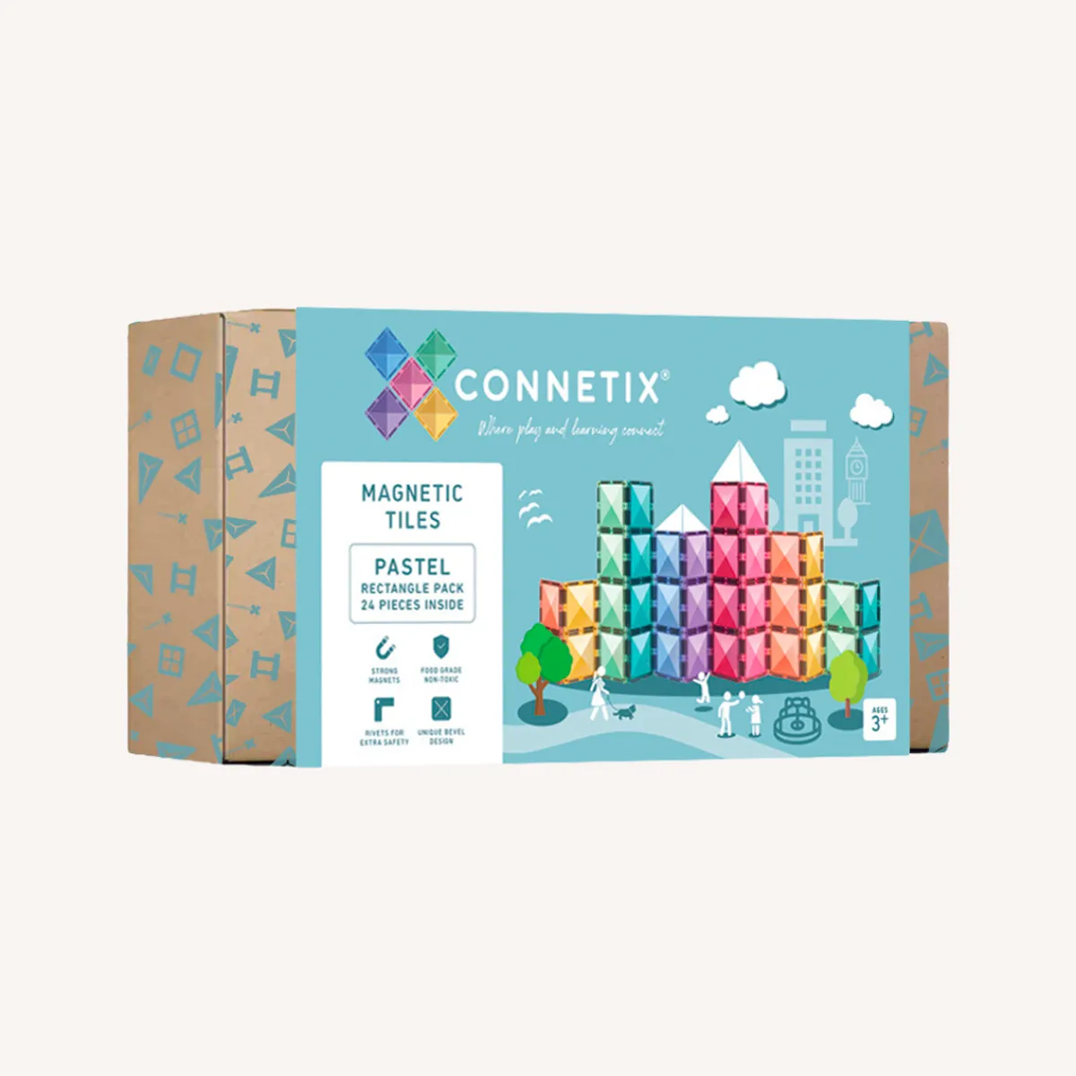 Connetix Ruimtelijk Inzicht | Motoriek*Pastel Rectangle Pack 24-delig