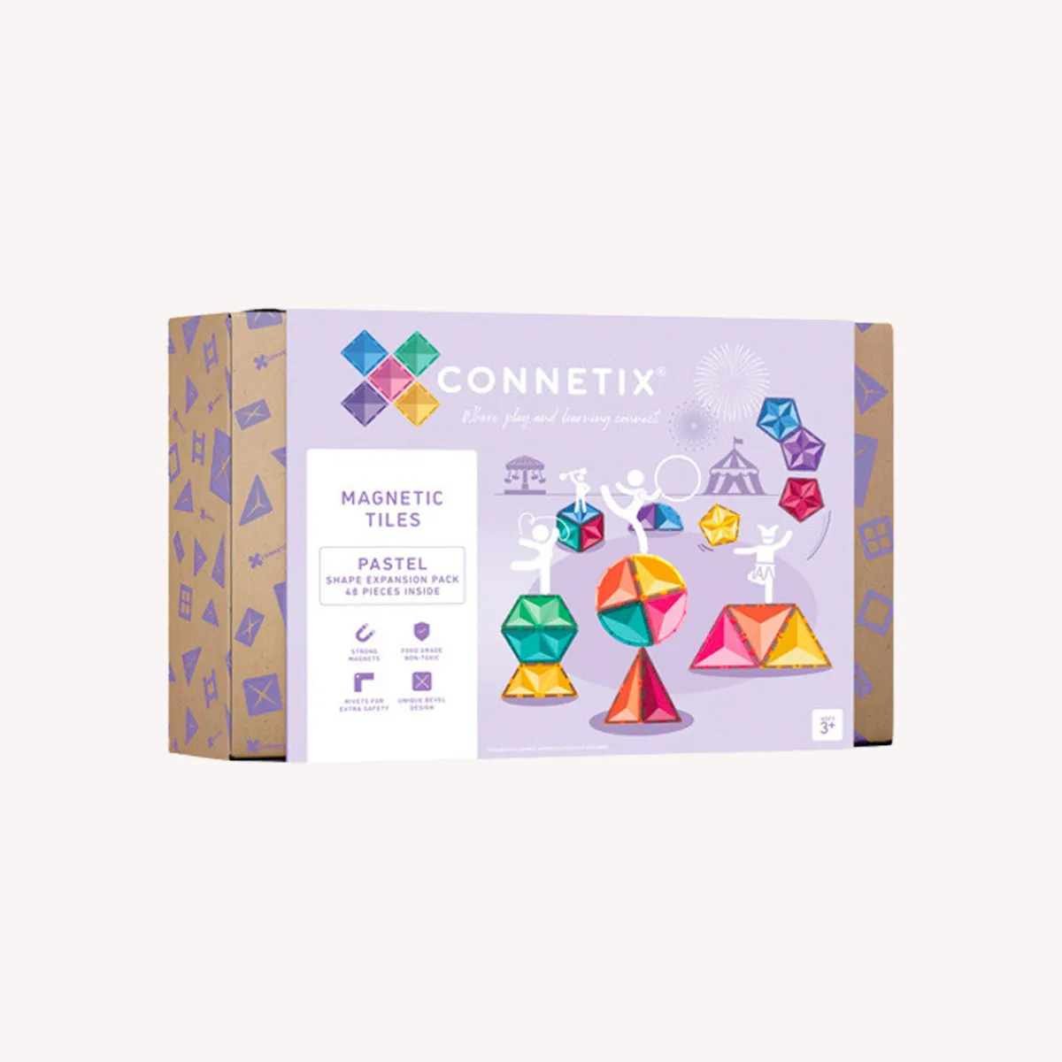 Connetix Ruimtelijk Inzicht | Motoriek*Pastel Shape Expansion Pack 48-delig