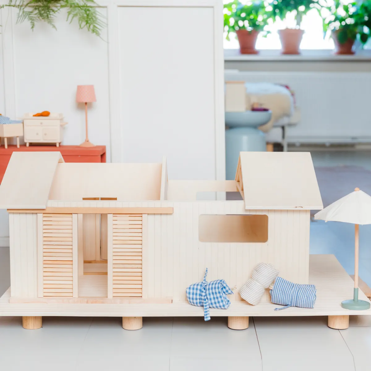 Het houten huis Emoties & Sociaal Gedrag | Creativiteit & Fantasie*Poppenhuis - Strandhuis klein