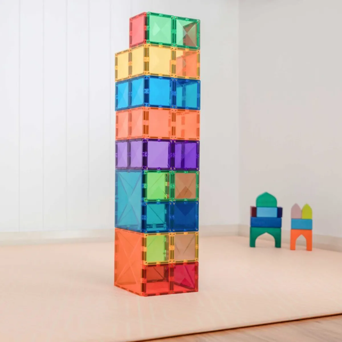 rainbow_square_pack_delig_3.webp Connetix Ruimtelijk Inzicht | Creativiteit & Fantasie*Rainbow Square Pack 42-delig