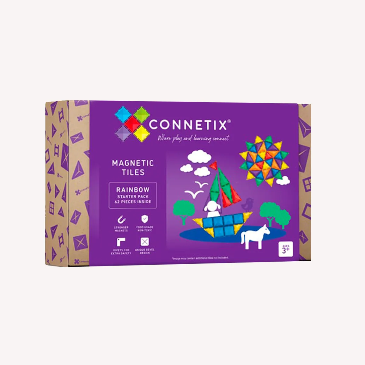Connetix Ruimtelijk Inzicht | Motoriek*Rainbow Starter Pack 60-delig