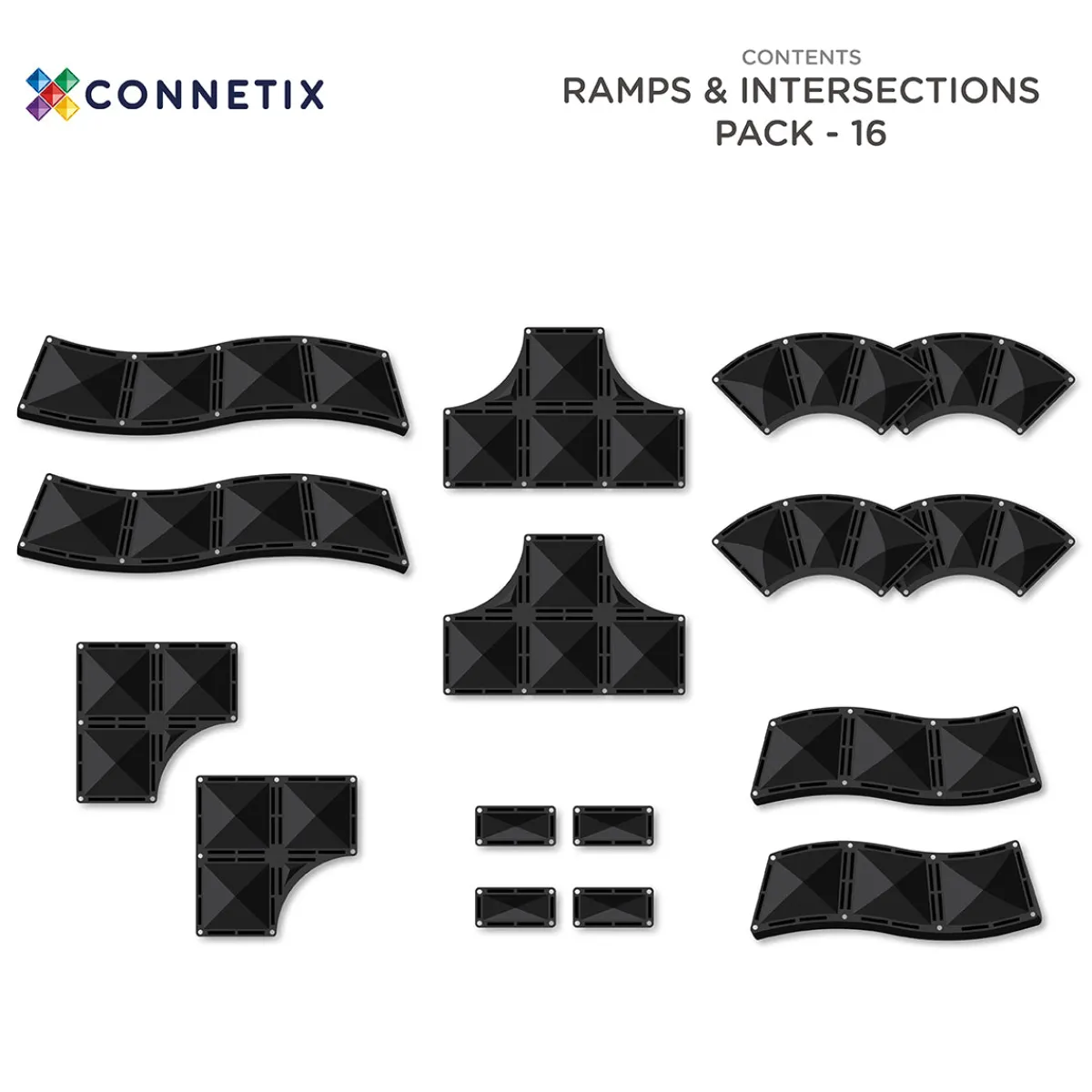 ramps_amp_intersections_p_3.webp Connetix Ruimtelijk Inzicht | Motoriek*Ramps & Intersections Pack 16 pc