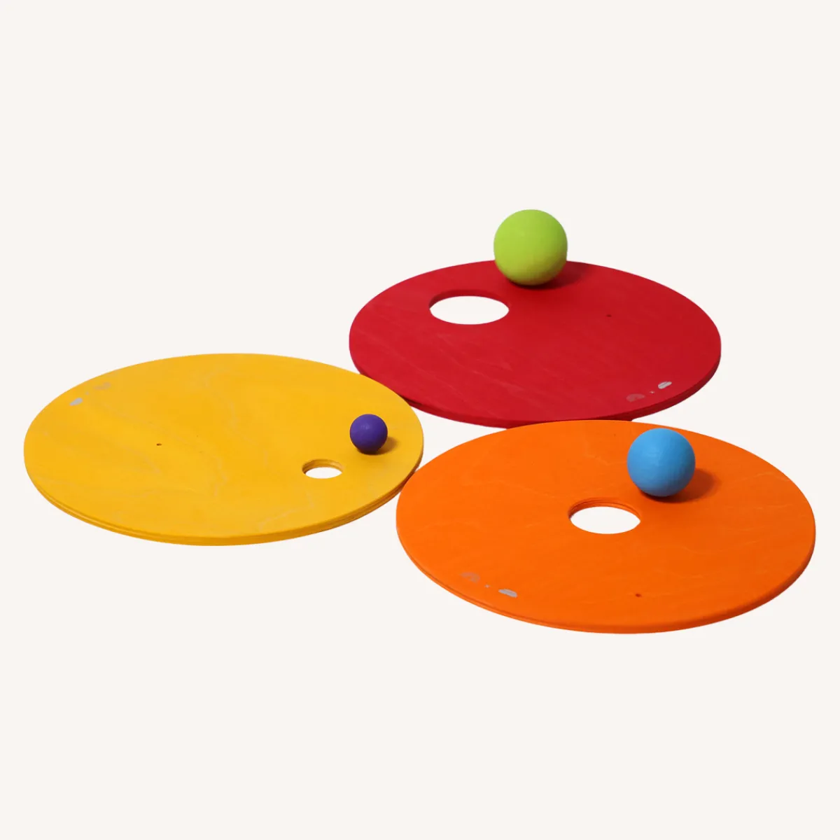 Grimm's x Stapelstein Ruimtelijk Inzicht | Motoriek*Rolling Discs Warm Rainbow
