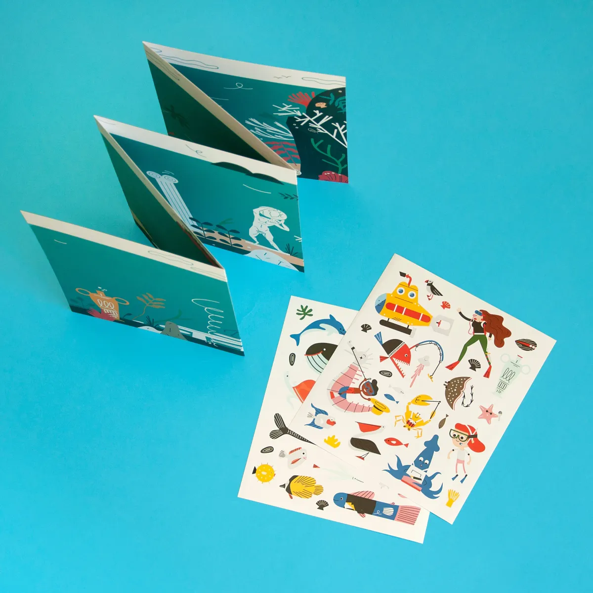 Makii Motoriek | Creativiteit & Fantasie*Turbo grote stickerplaat - onderwater
