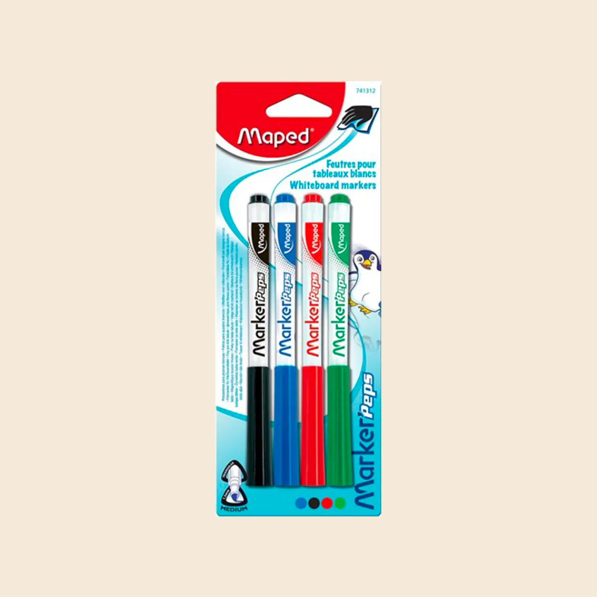 Maped Motoriek | Creativiteit & Fantasie*Whiteboard stiften - assorti - 4 stks
